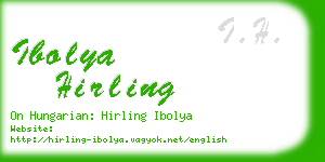 ibolya hirling business card